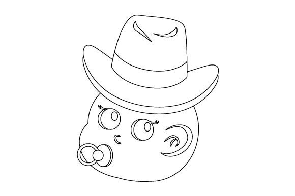 Baby with a Cowboy Hat, Line Art Review