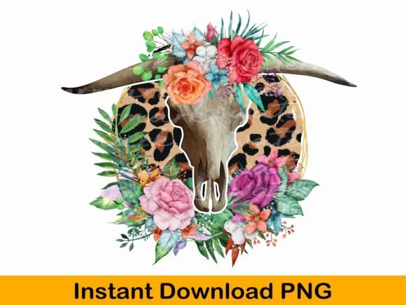 Boho Cow Skull Png, Wild West Png Review