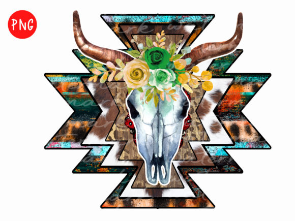 Boho Cow Skull Roses Png Review