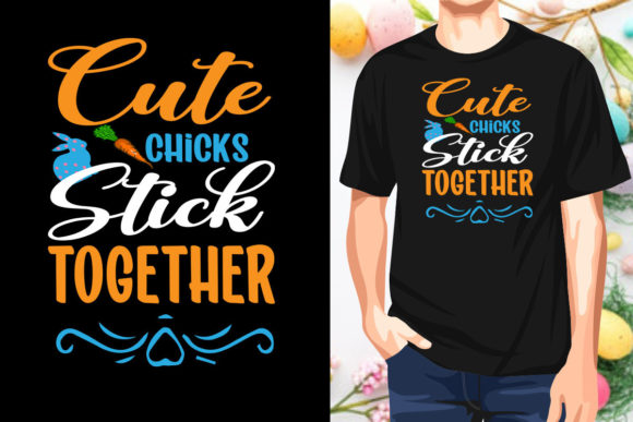 Cute Chicks Stick Together Easter Sunday