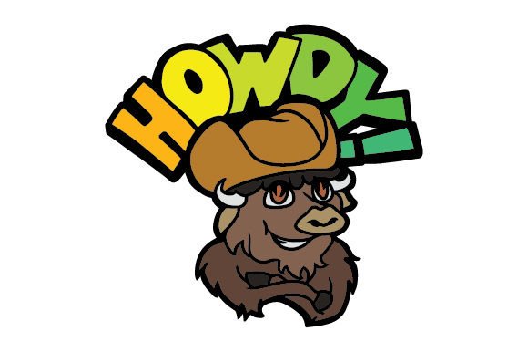 Howdy Bison with Cowboy Hat