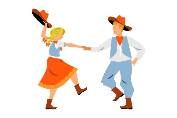 Western Dance Couple Dancing - Western