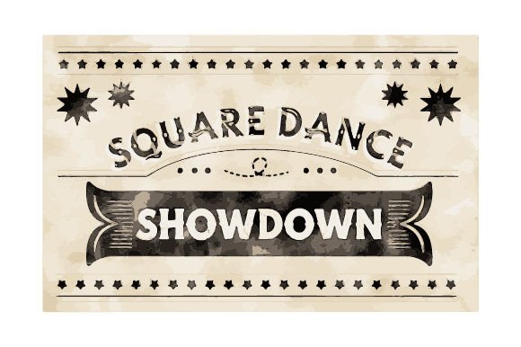 Western Dance Square Dance Showdown - Watercolor